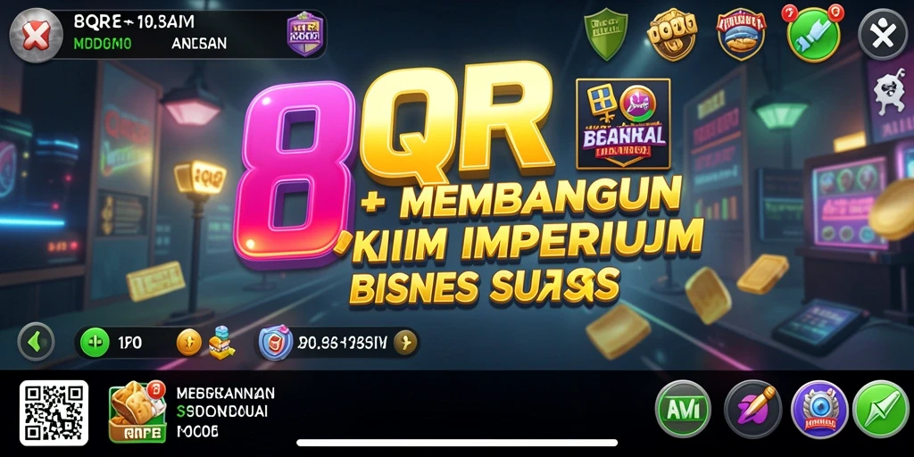 Screenshot gameplay 8QR menampilkan suasana bisnis yang seru.