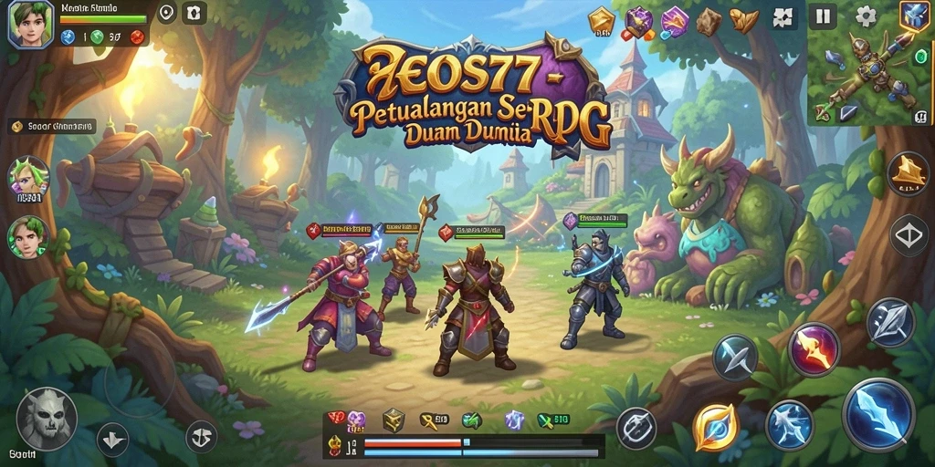 Tampilan gameplay menarik dari petualangan RPG EOS77.