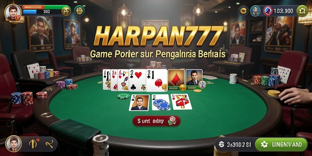 Tampilan menarik dari gameplay HARAPAN777 dengan suasana poker yang mendebarkan.