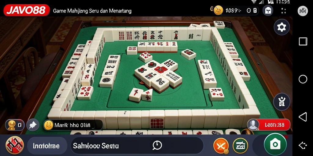 Tangkapan layar menunjukkan gameplay Mahjong yang seru dan menarik.