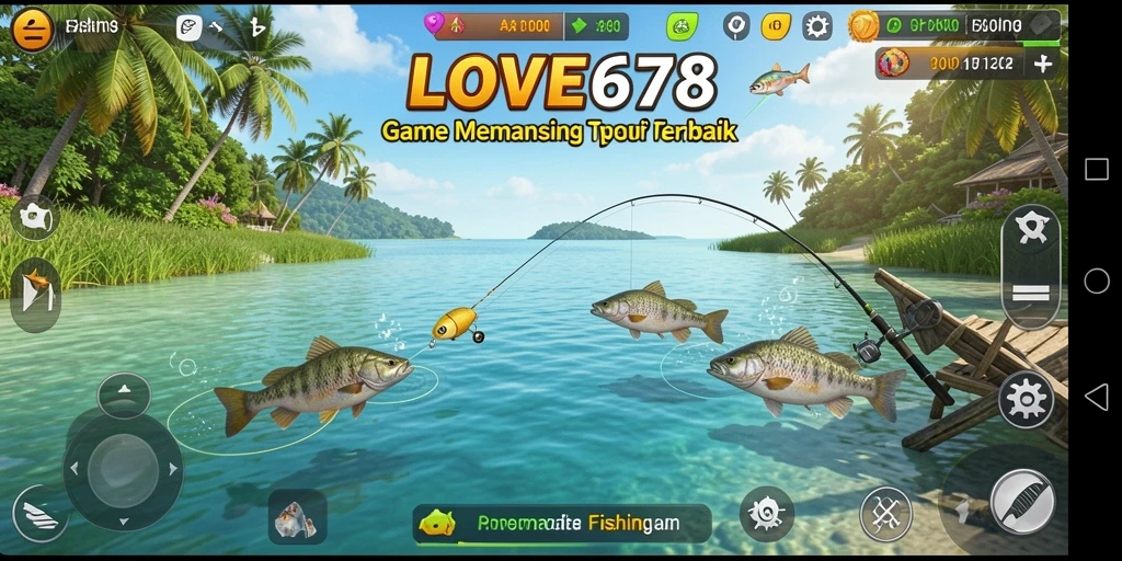 Screenshot gameplay LOVE678 dengan suasana memancing yang menawan.