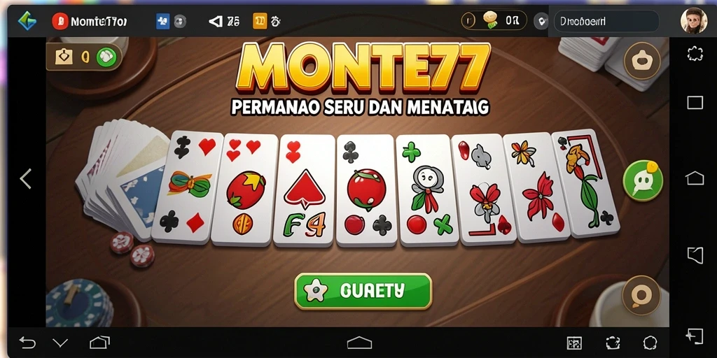 Tangkapan layar gameplay domino yang menarik dari MONTE77.