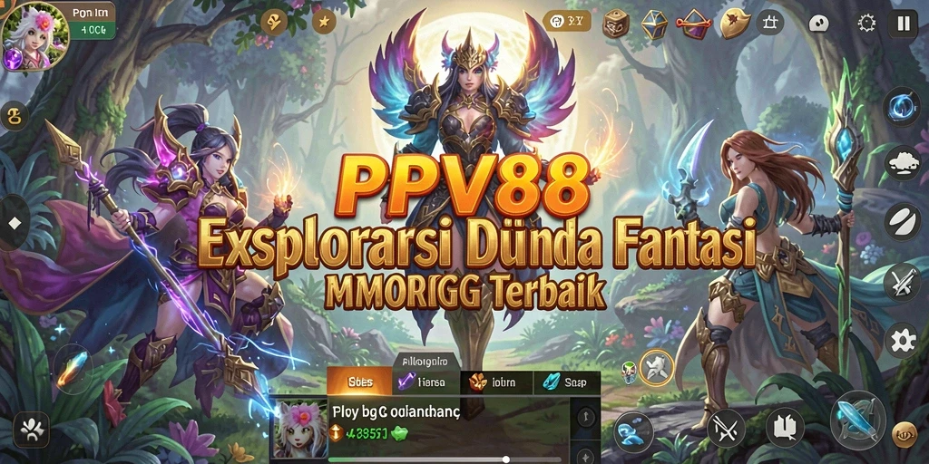 Tangkapan layar gameplay PPV88 menampilkan pertempuran mendebarkan di dunia fantasi.