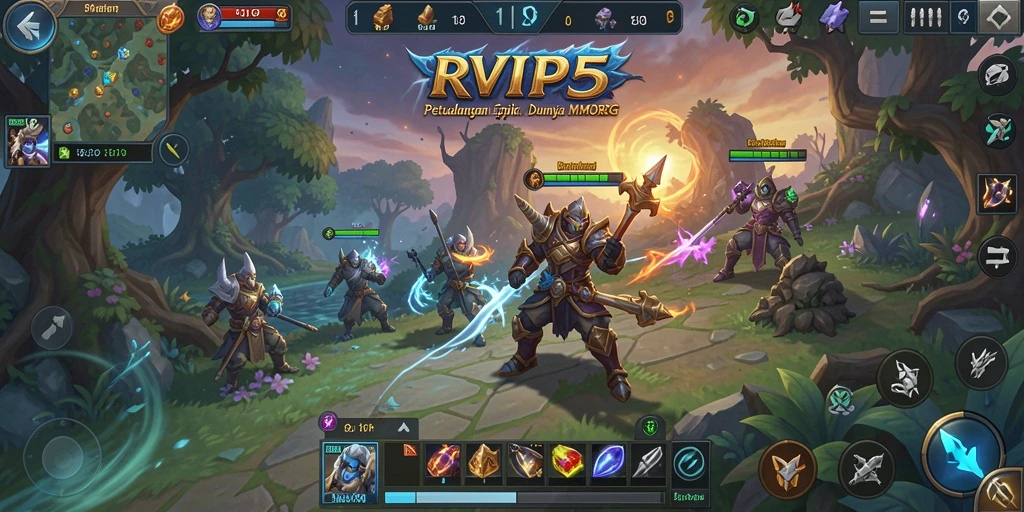 Tampilan gameplay <strong>RVIP5</strong> yang seru dengan aksi pertempuran yang mendebarkan.